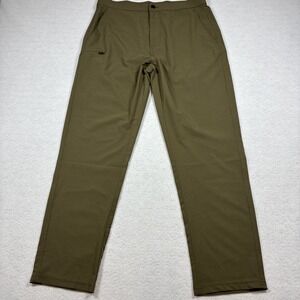 Eddie Bauer Large Ripstop Pants Olive Green Hiking Outdoor Performance Side Zip